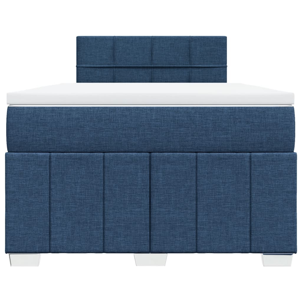 Sommier à lattes de lit avec matelas bleu 120x190 cm tissu - XIOS