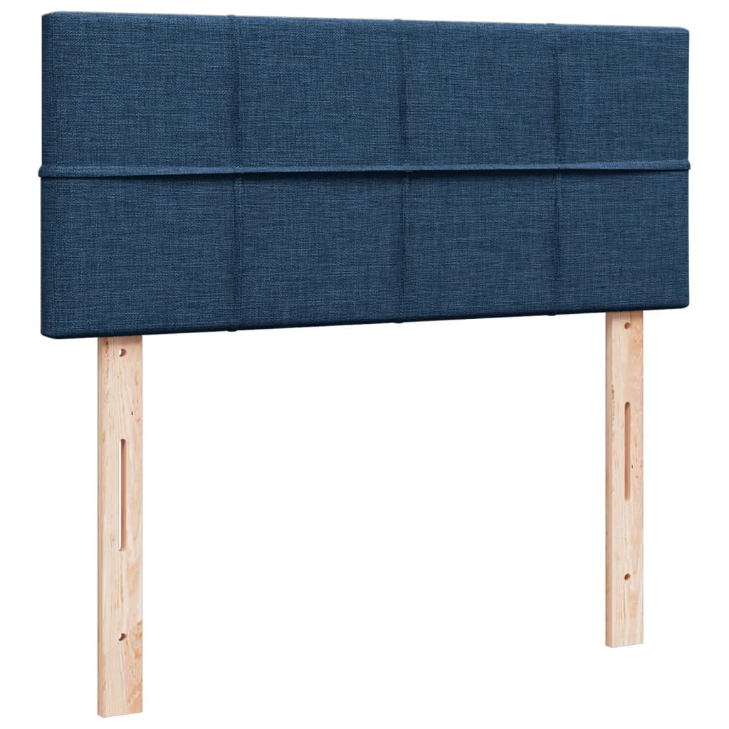 Sommier à lattes de lit avec matelas bleu 120x190 cm tissu - XIOS