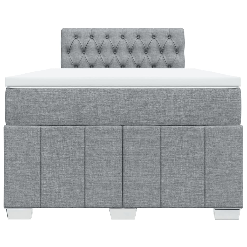 Sommier à lattes de lit et matelas gris clair 120x190 cm tissu - XIOS