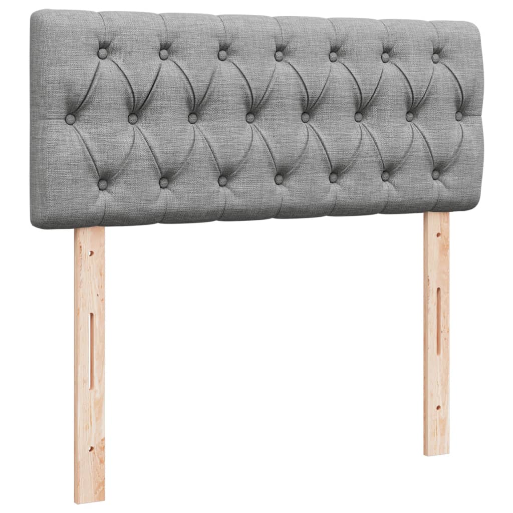 Sommier à lattes de lit et matelas gris clair 120x190 cm tissu - XIOS