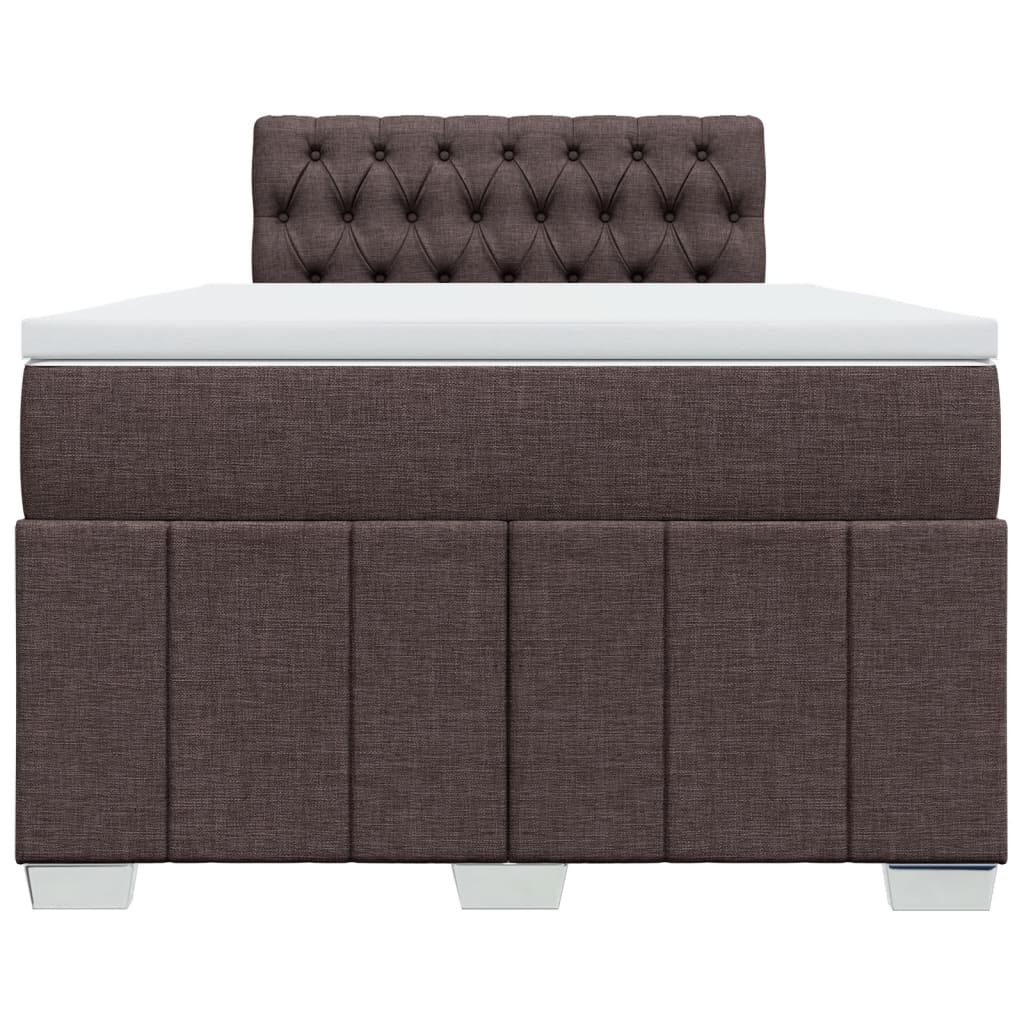 Sommier à lattes de lit et matelas marron foncé 120x190cm tissu - XIOS