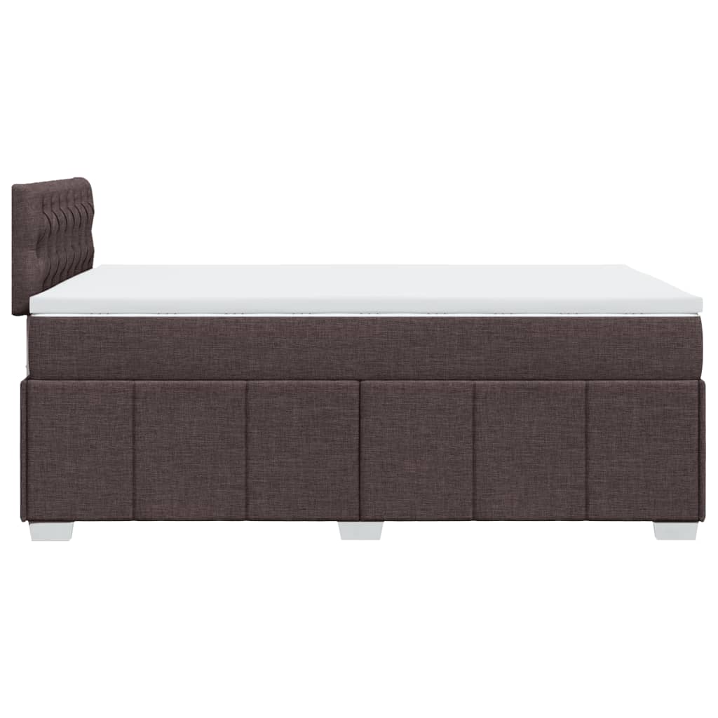 Sommier à lattes de lit et matelas marron foncé 120x190cm tissu - XIOS