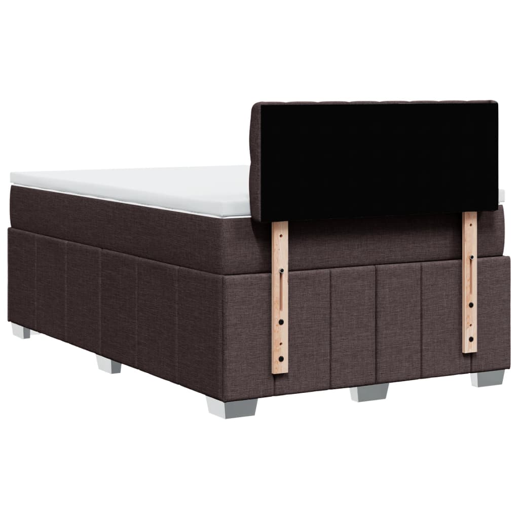 Sommier à lattes de lit et matelas marron foncé 120x190cm tissu - XIOS