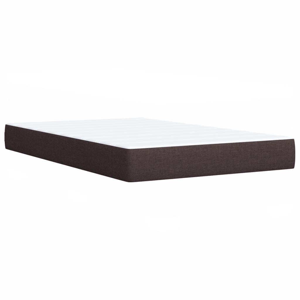 Sommier à lattes de lit et matelas marron foncé 120x190cm tissu - XIOS