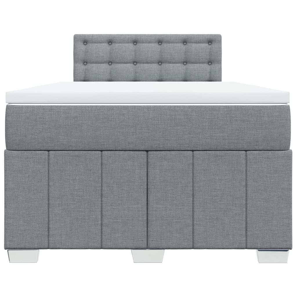 Sommier à lattes de lit et matelas gris clair 120x190 cm tissu - XIOS