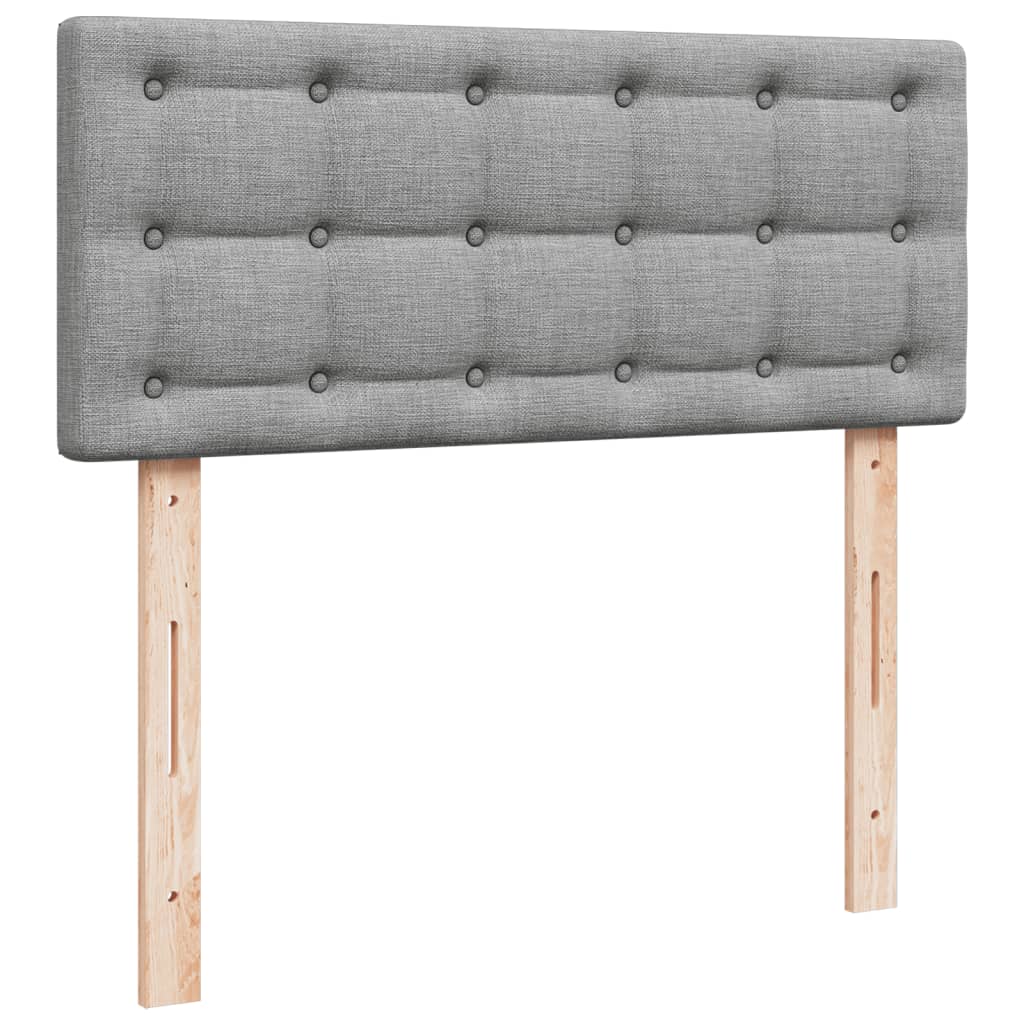 Sommier à lattes de lit et matelas gris clair 120x190 cm tissu - XIOS