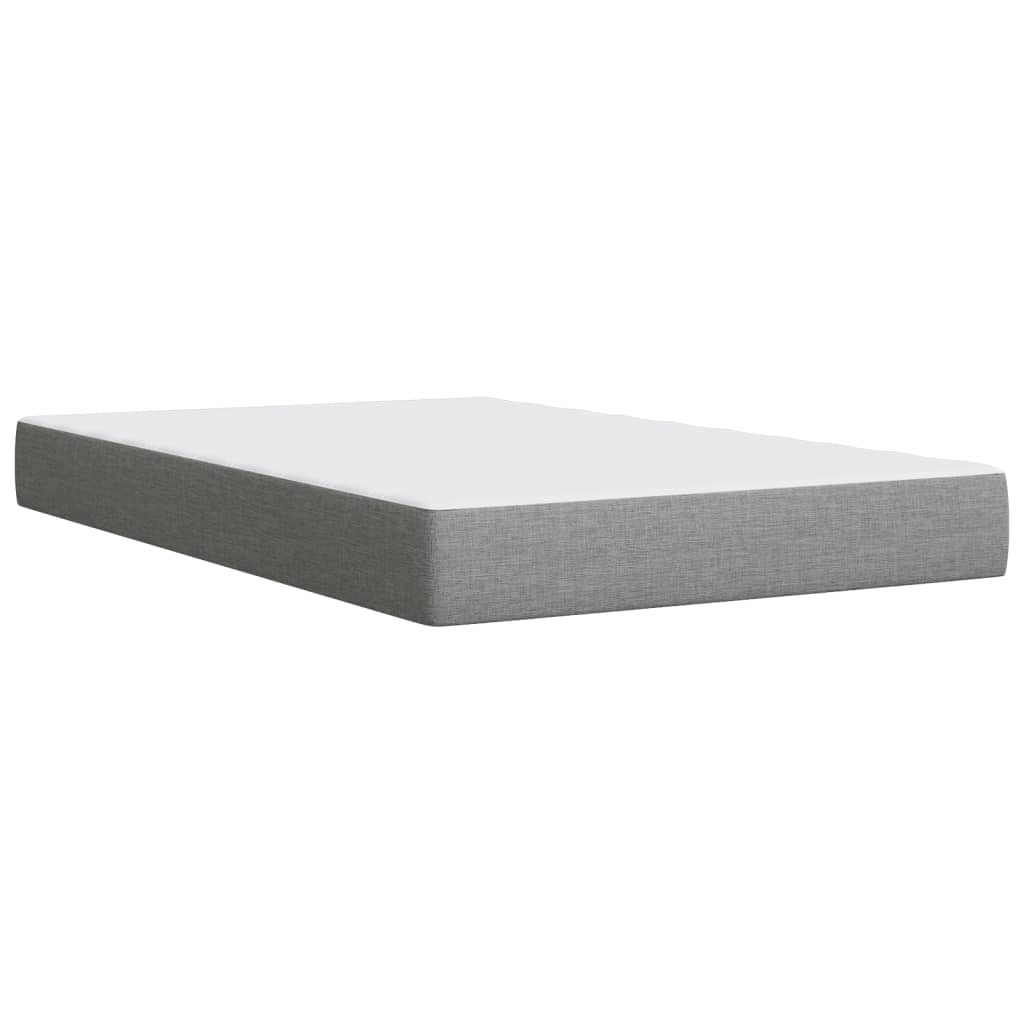 Sommier à lattes de lit et matelas gris clair 120x190 cm tissu - XIOS