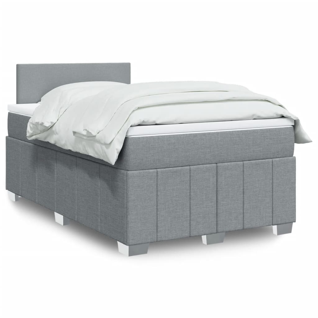 Sommier à lattes de lit avec matelas Gris clair 120x200cm Tissu - XIOS