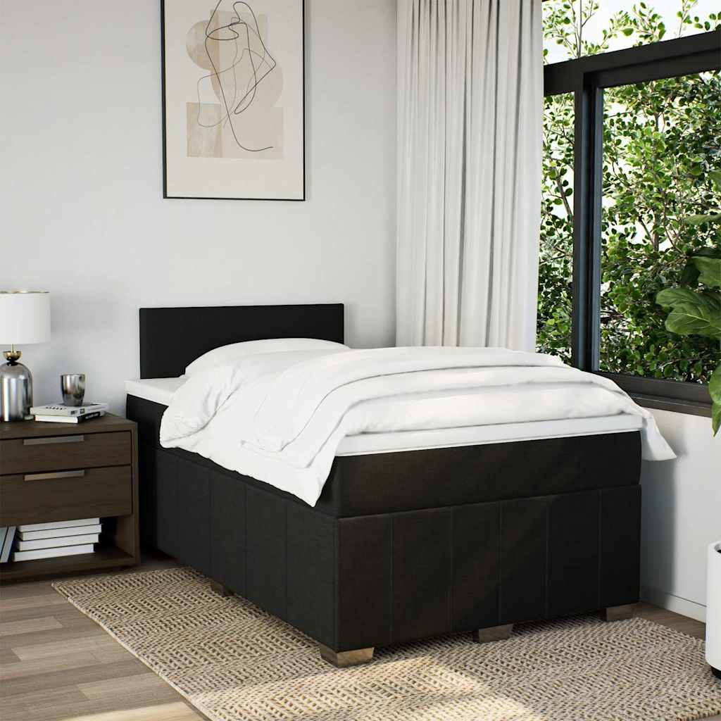 Sommier à lattes de lit avec matelas Noir 120x200 cm Tissu - XIOS