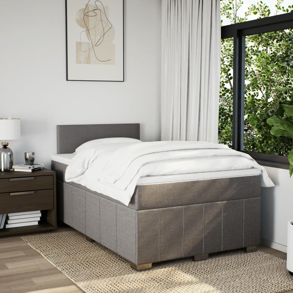 Sommier à lattes de lit avec matelas Taupe 120x200 cm Tissu - XIOS