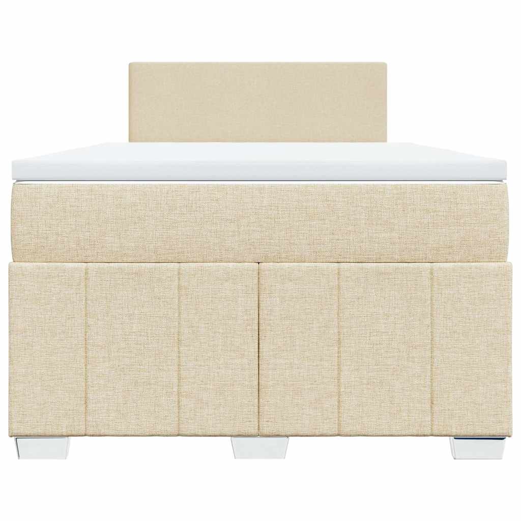 Sommier à lattes de lit avec matelas Crème 120x200 cm Tissu - XIOS