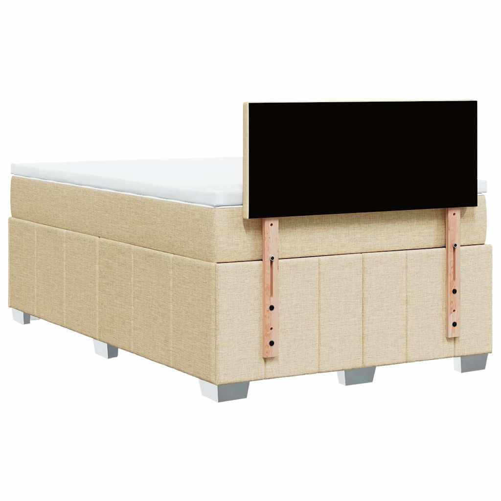 Sommier à lattes de lit avec matelas Crème 120x200 cm Tissu - XIOS