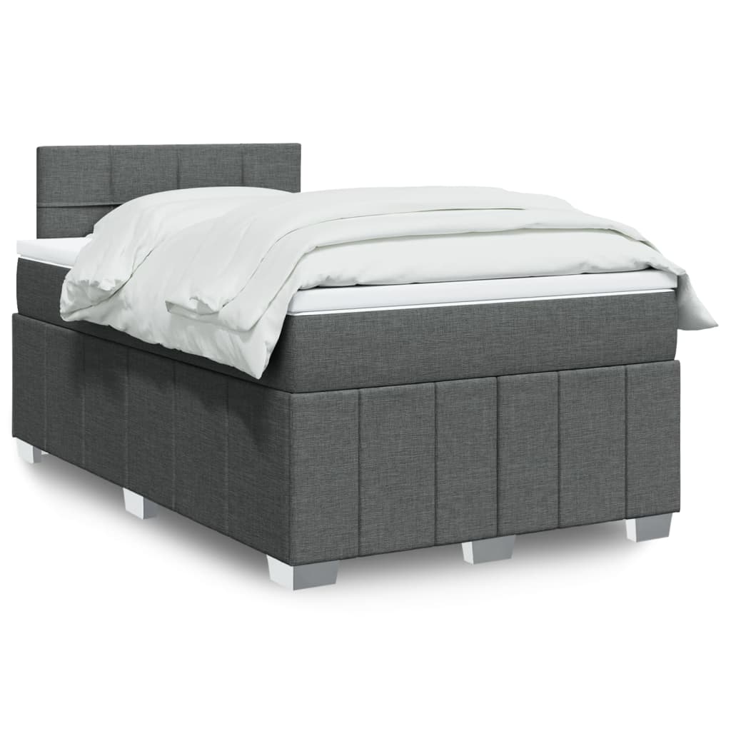 Sommier à lattes de lit avec matelas Gris foncé 120x200cm Tissu - XIOS