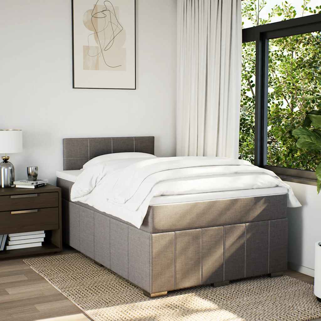 Sommier à lattes de lit avec matelas Taupe 120x200 cm Tissu - XIOS