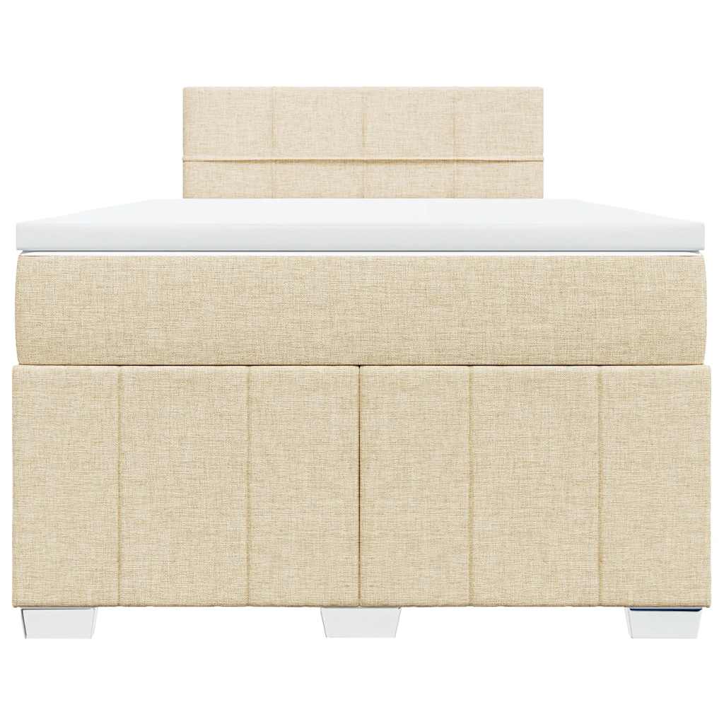 Sommier à lattes de lit avec matelas Crème 120x200 cm Tissu - XIOS
