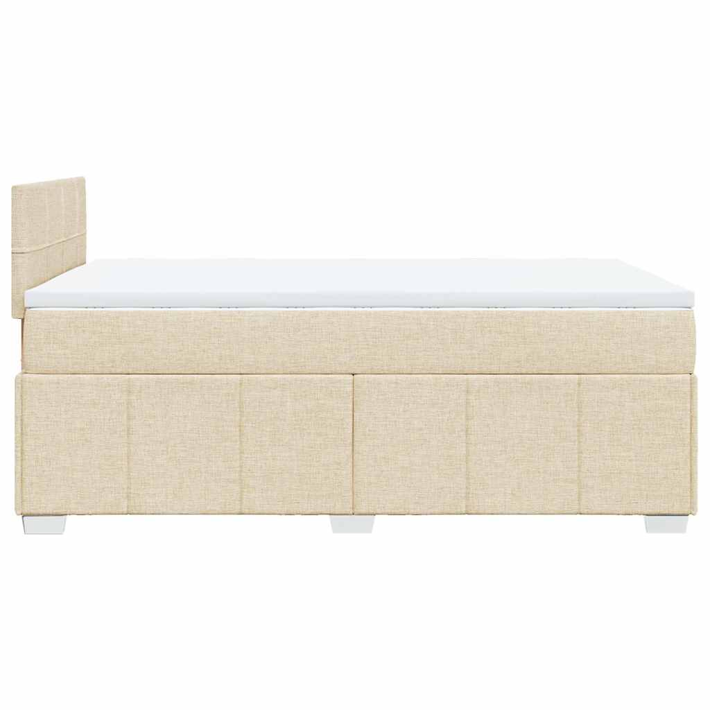 Sommier à lattes de lit avec matelas Crème 120x200 cm Tissu - XIOS