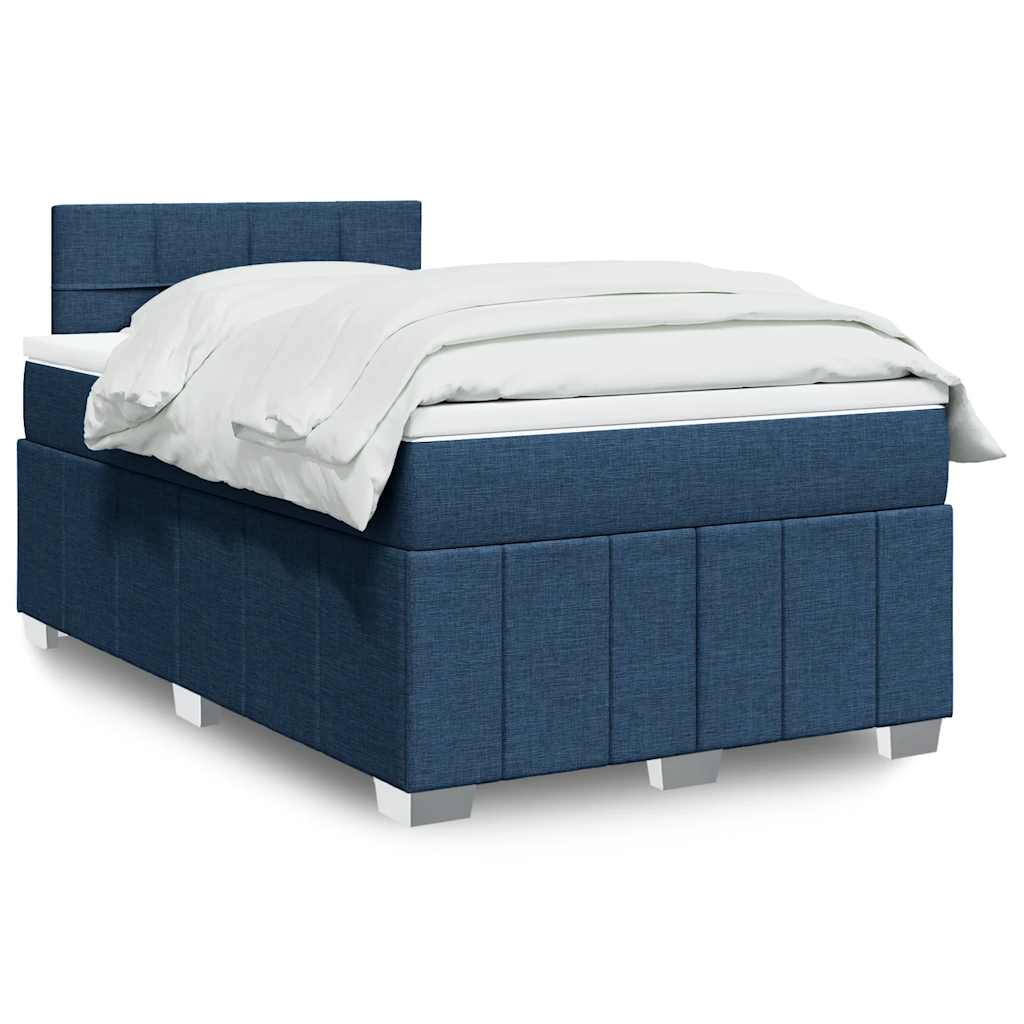 Sommier à lattes de lit avec matelas Bleu 120x200 cm Tissu - XIOS