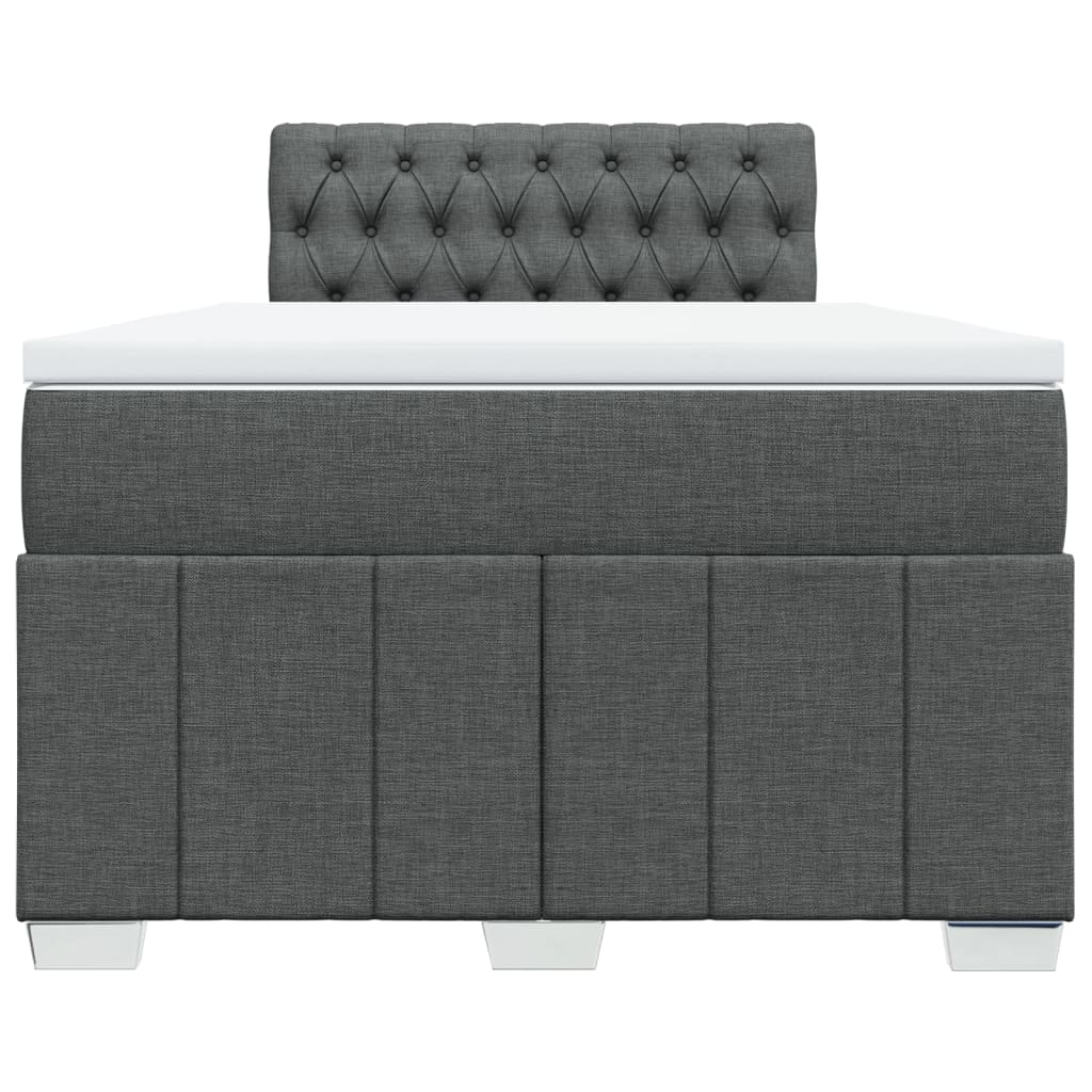 Sommier à lattes de lit avec matelas Gris foncé 120x200cm Tissu - XIOS