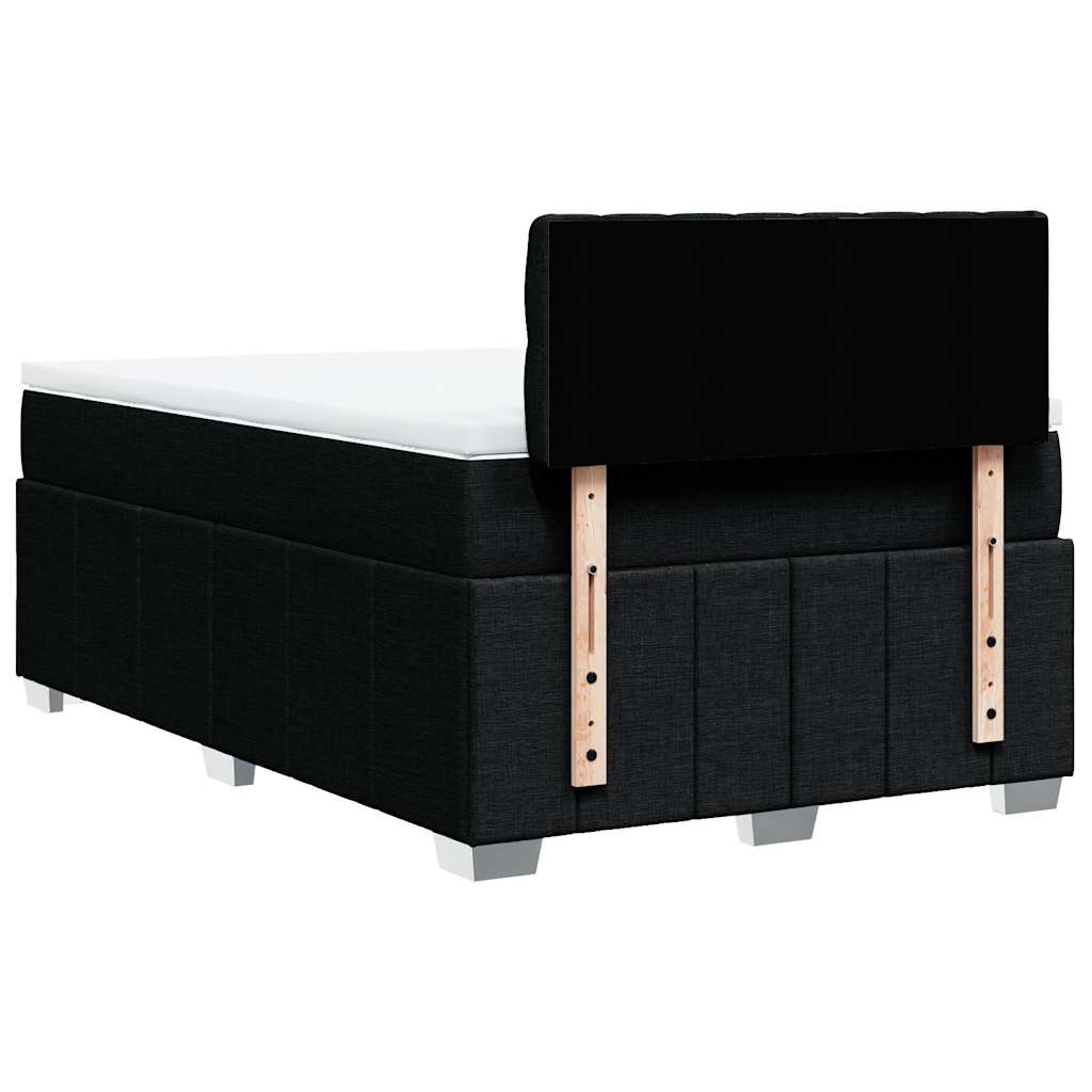 Sommier à lattes de lit avec matelas Noir 120x200 cm Tissu - XIOS