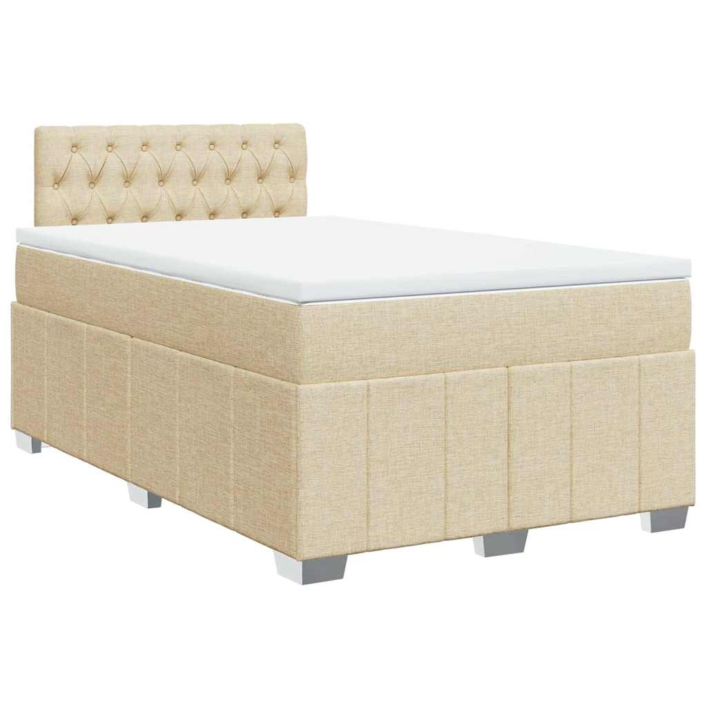 Sommier à lattes de lit avec matelas Crème 120x200 cm Tissu - XIOS