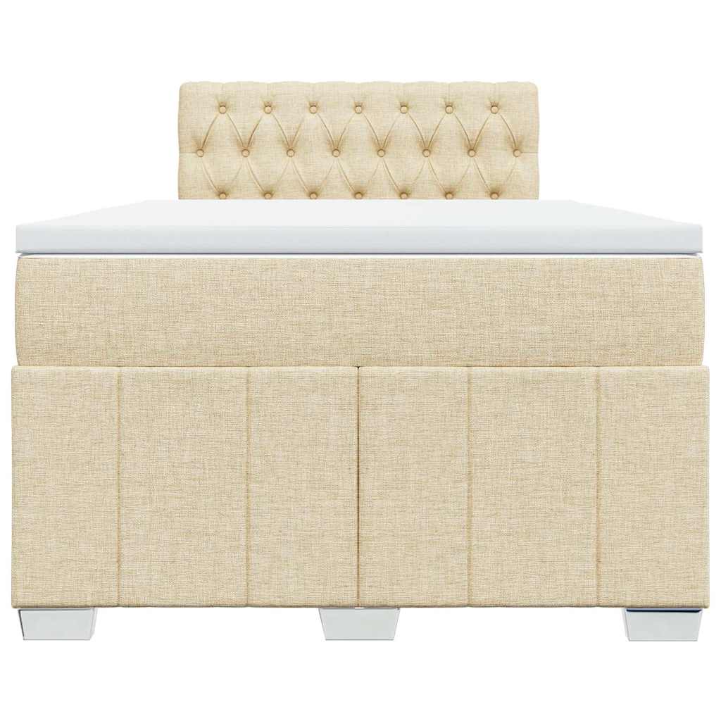 Sommier à lattes de lit avec matelas Crème 120x200 cm Tissu - XIOS