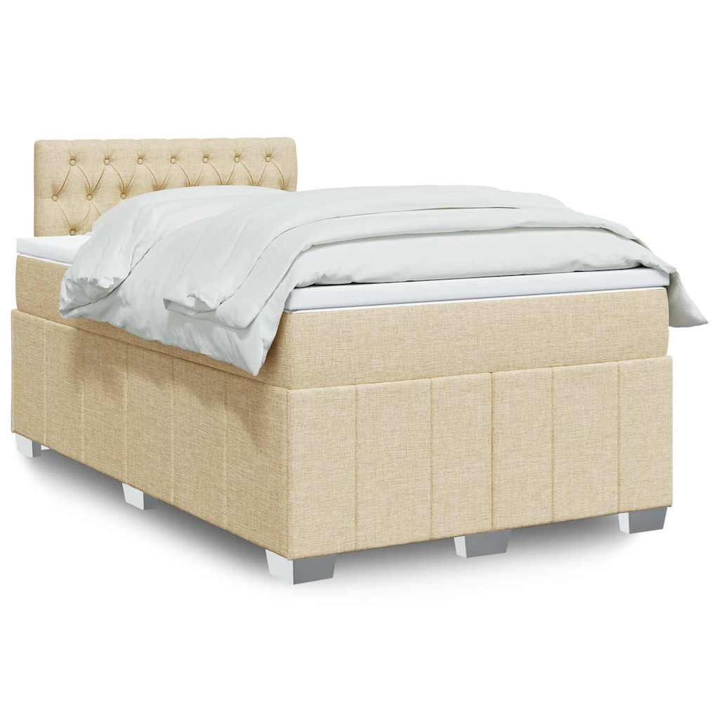Sommier à lattes de lit avec matelas Crème 120x200 cm Tissu - XIOS