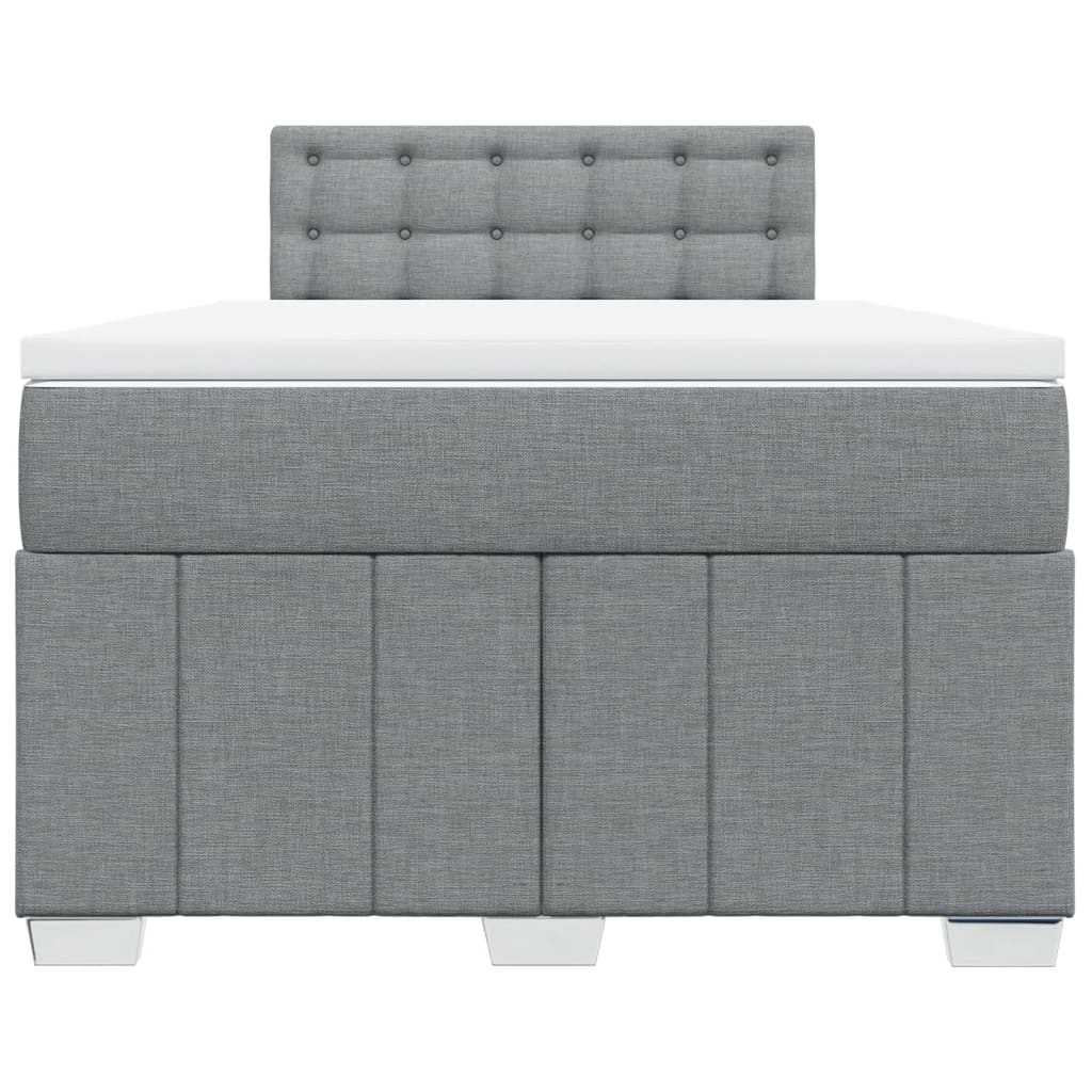 Sommier à lattes de lit avec matelas Gris clair 120x200cm Tissu - XIOS