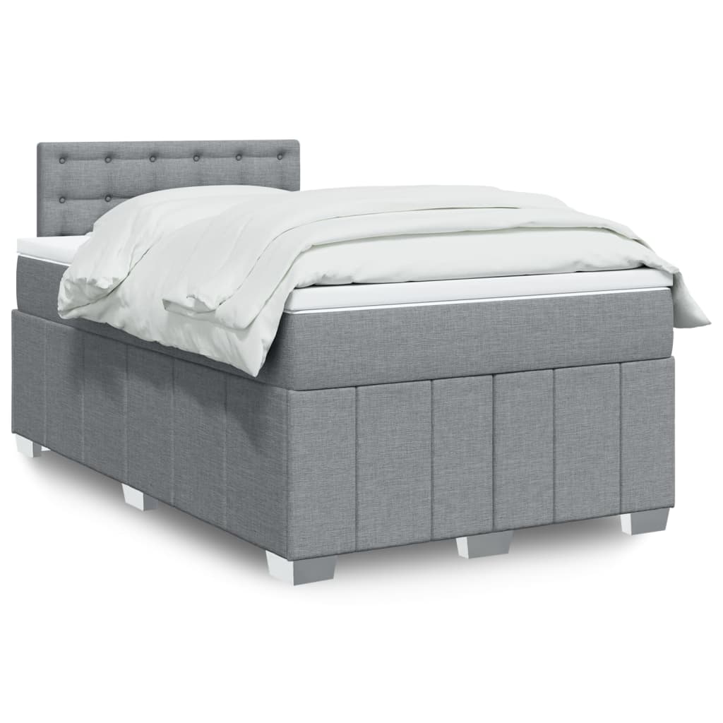 Sommier à lattes de lit avec matelas Gris clair 120x200cm Tissu - XIOS