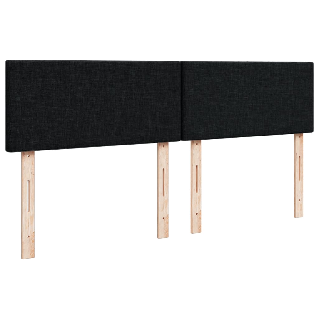 Sommier à lattes de lit avec matelas Noir 140x190 cm Tissu - XIOS