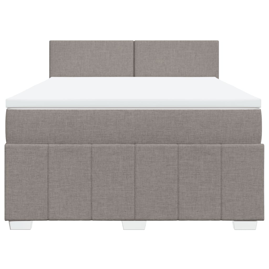 Sommier à lattes de lit avec matelas Taupe 140x190 cm Tissu - XIOS