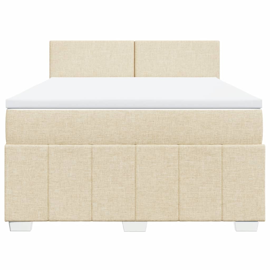 Sommier à lattes de lit avec matelas Crème 140x190 cm Tissu - XIOS