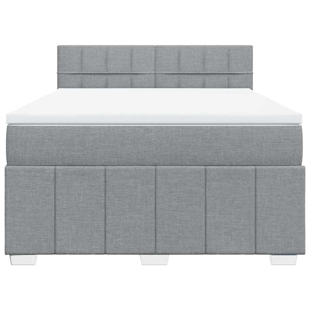 Sommier à lattes de lit avec matelas Gris clair 140x190cm Tissu - XIOS