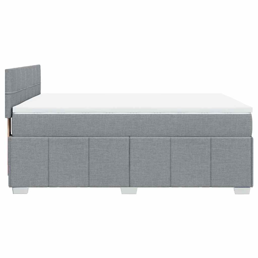 Sommier à lattes de lit avec matelas Gris clair 140x190cm Tissu - XIOS