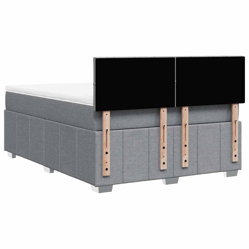 Sommier à lattes de lit avec matelas Gris clair 140x190cm Tissu - XIOS
