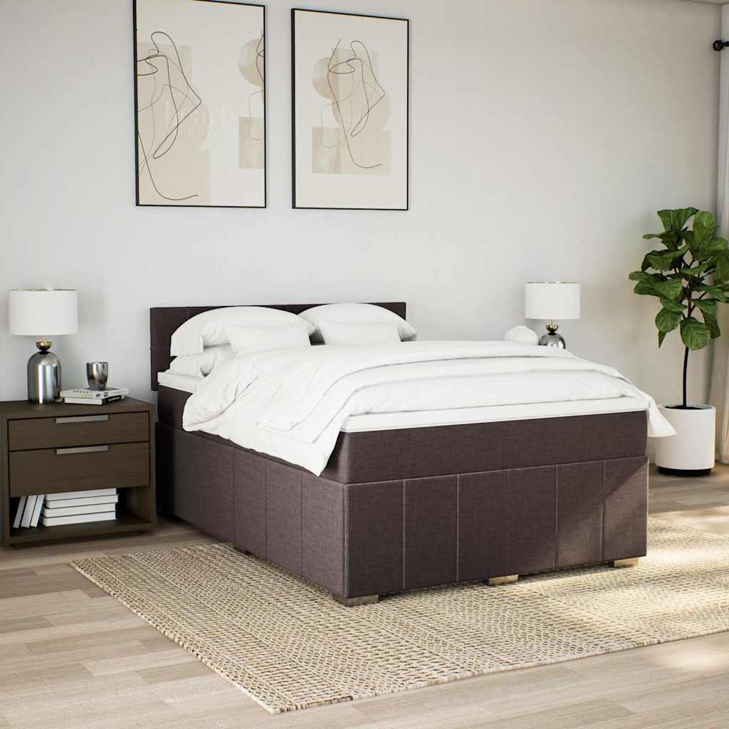 Sommier à lattes de lit avec matelas Marron foncé 140x190 cm - XIOS