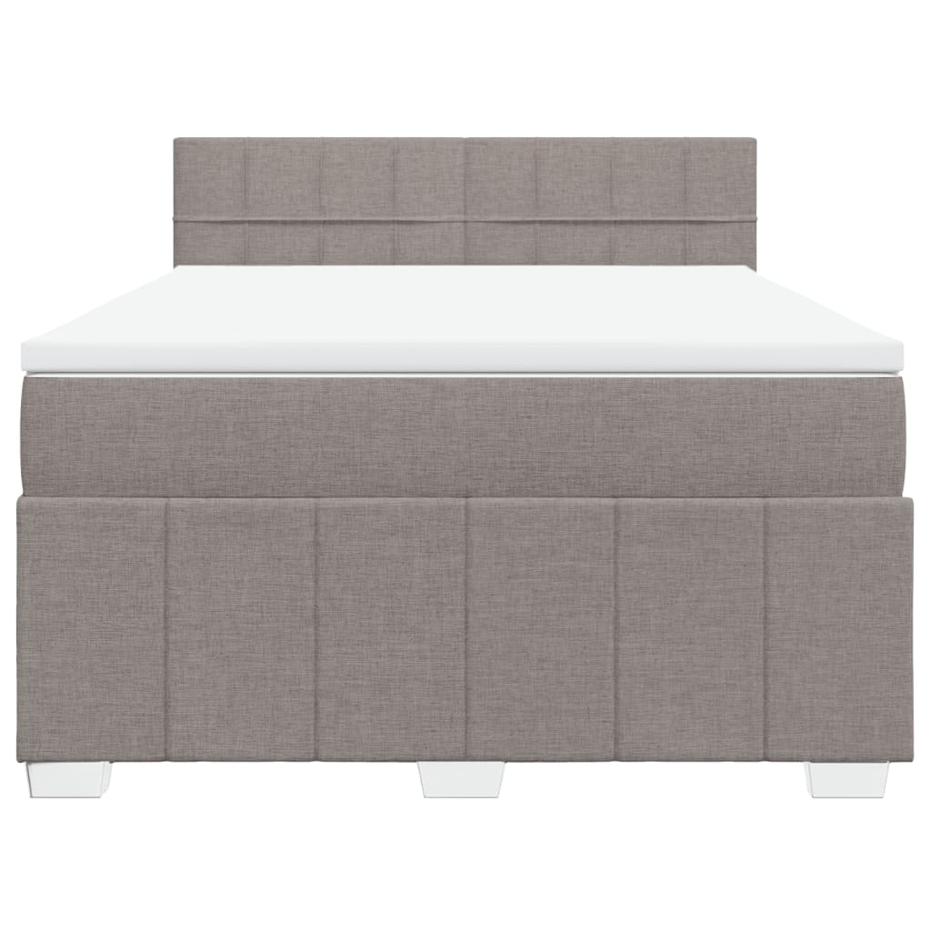 Sommier à lattes de lit avec matelas Taupe 140x190 cm Tissu - XIOS