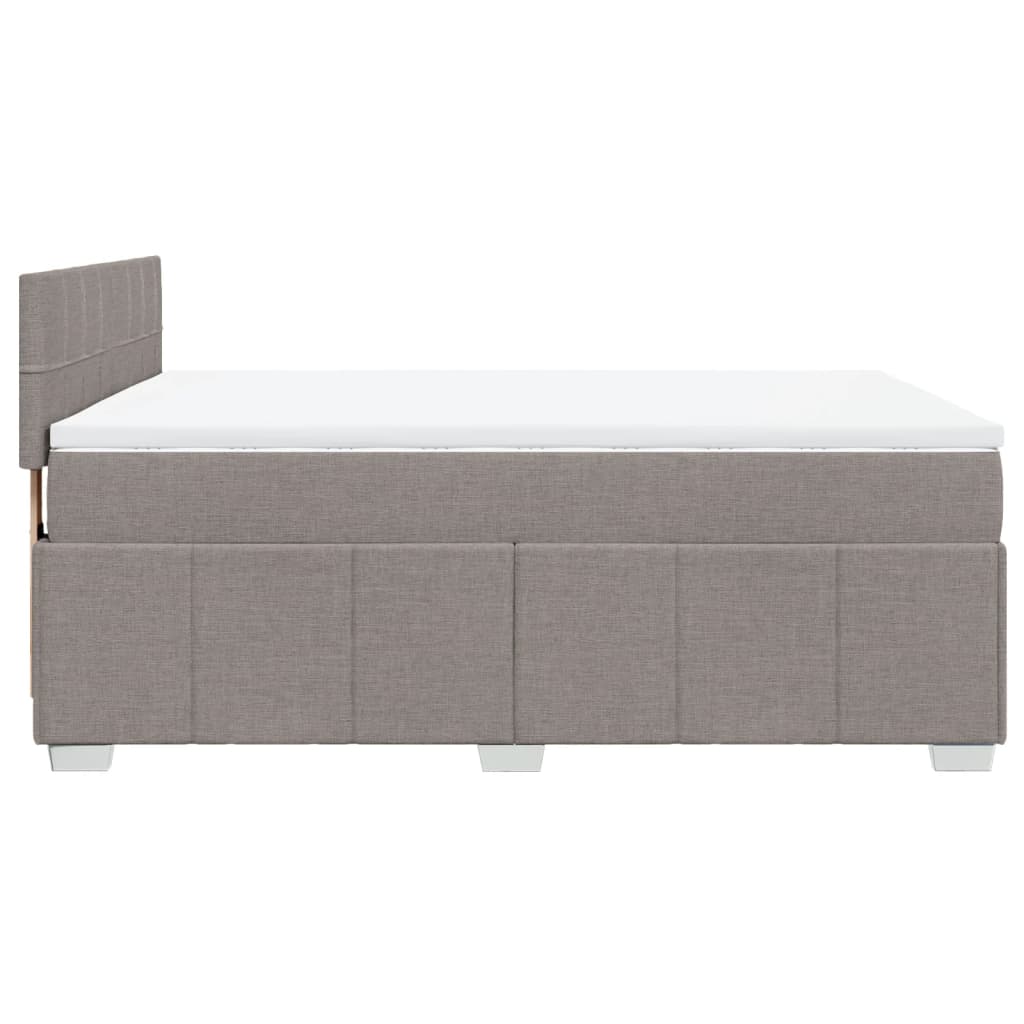 Sommier à lattes de lit avec matelas Taupe 140x190 cm Tissu - XIOS