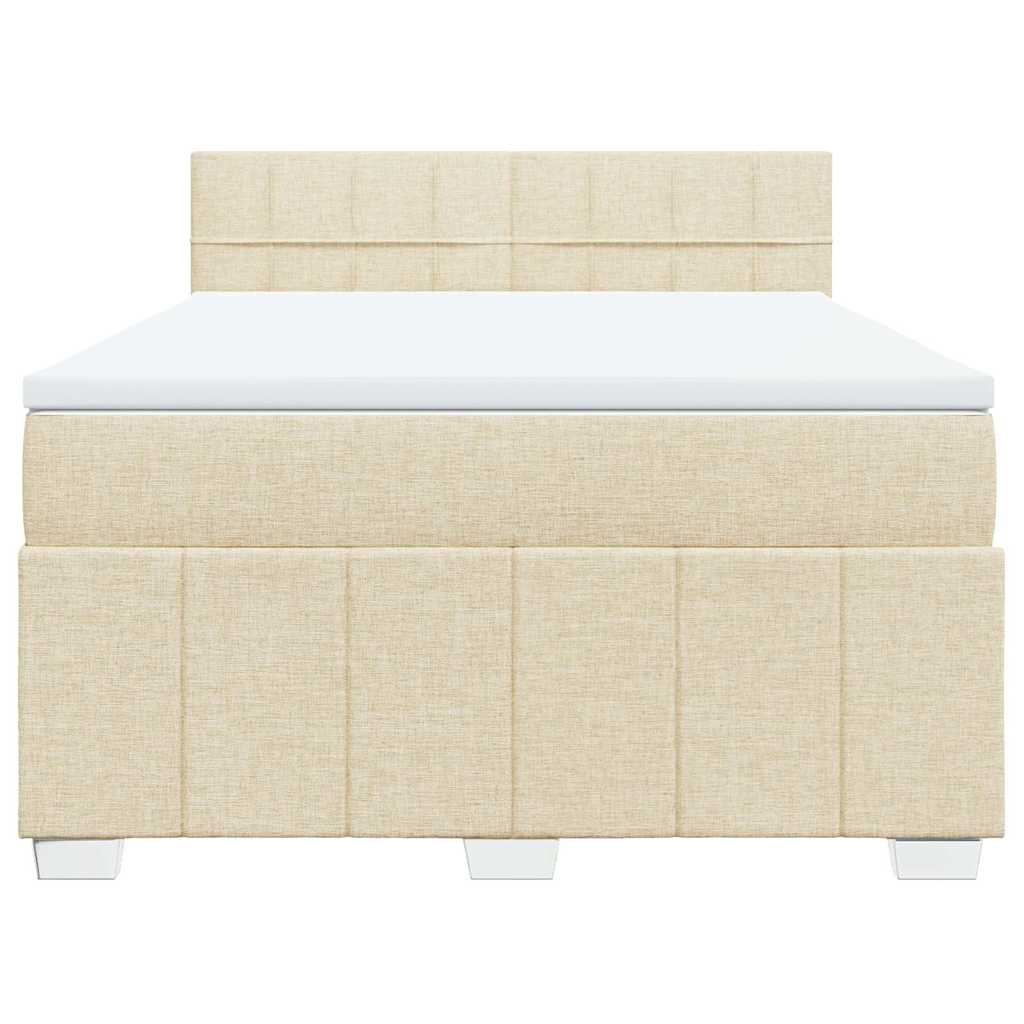 Sommier à lattes de lit avec matelas Crème 140x190 cm Tissu - XIOS