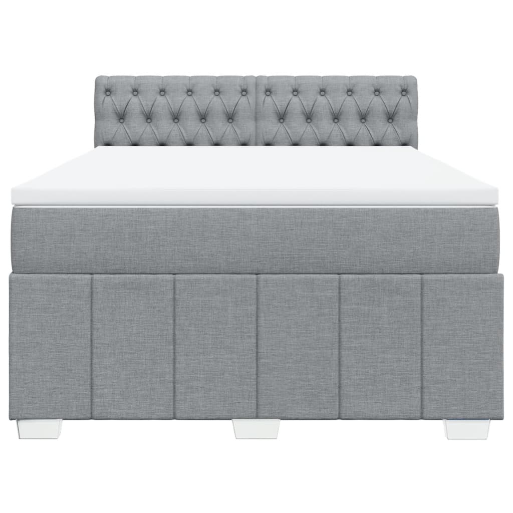 Sommier à lattes de lit avec matelas Gris clair 140x190cm Tissu - XIOS