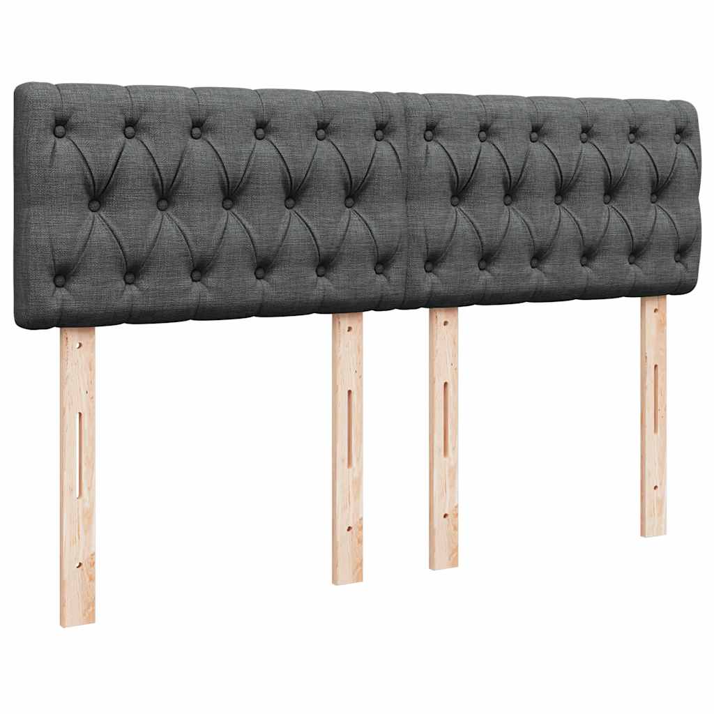 Sommier à lattes de lit avec matelas Gris foncé 140x190cm Tissu - XIOS