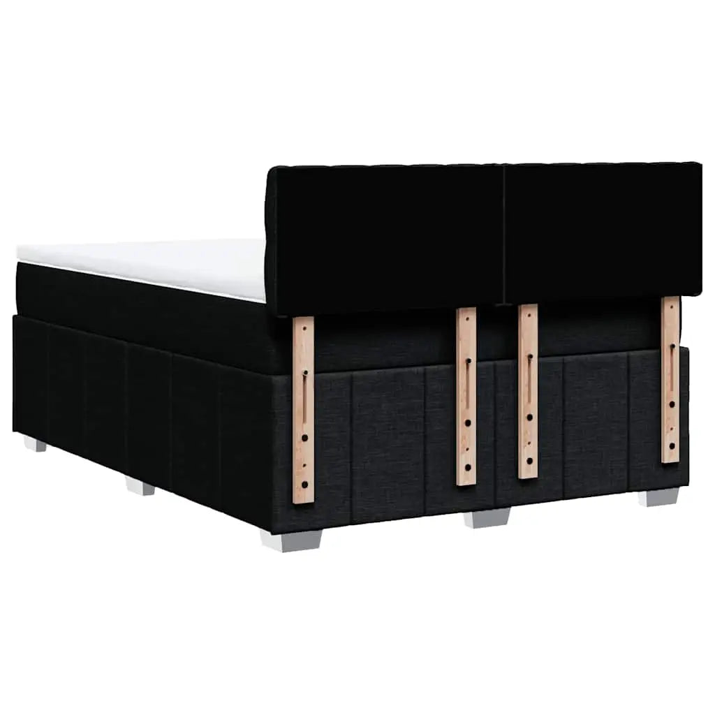 Sommier à lattes de lit avec matelas Noir 140x190 cm Tissu - XIOS