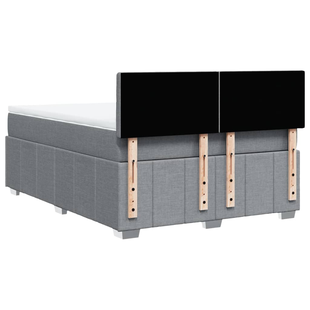 Sommier à lattes de lit avec matelas Gris clair 140x190cm Tissu - XIOS