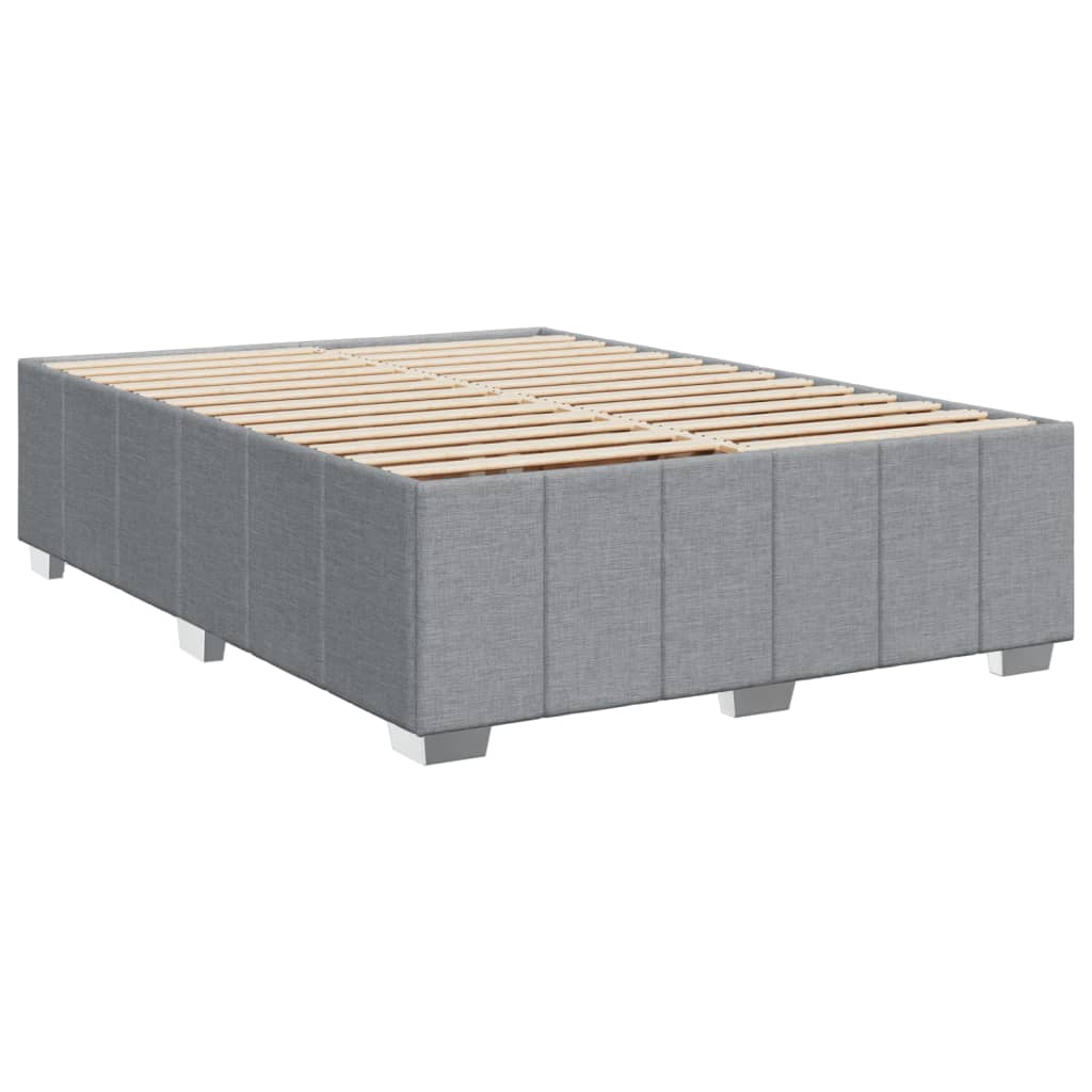 Sommier à lattes de lit avec matelas Gris clair 140x190cm Tissu - XIOS