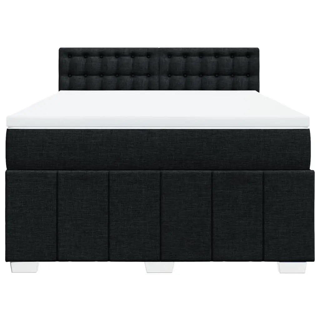 Sommier à lattes de lit avec matelas Noir 140x190 cm Tissu - XIOS