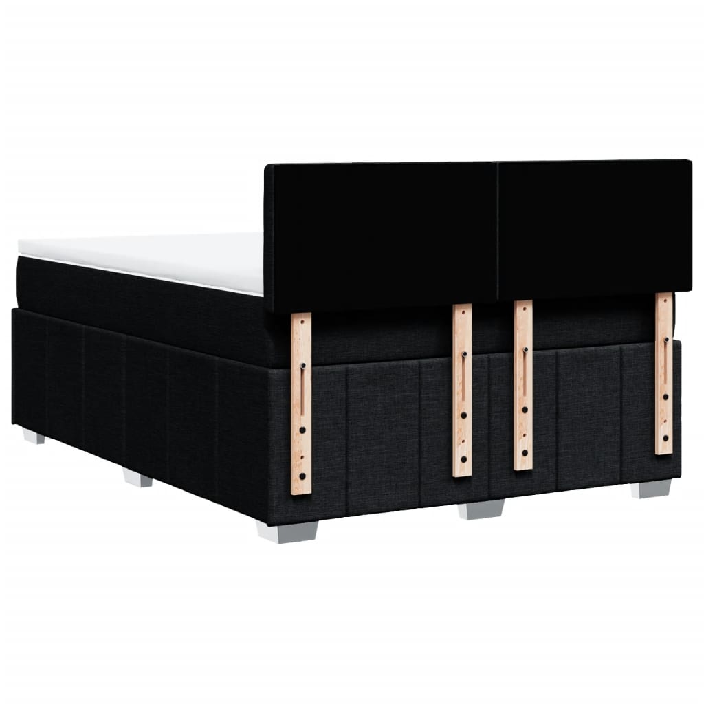 Sommier à lattes de lit avec matelas Noir 140x190 cm Tissu - XIOS
