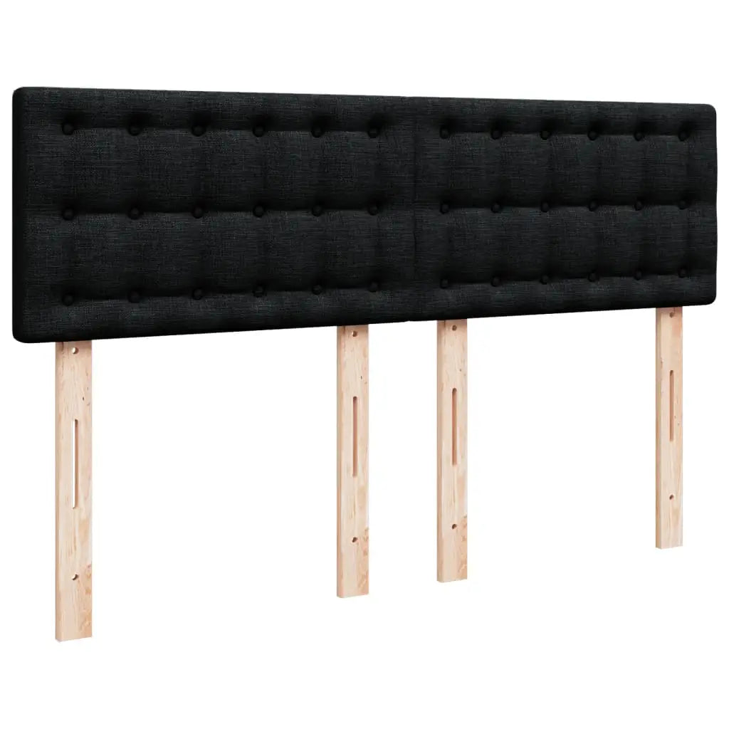 Sommier à lattes de lit avec matelas Noir 140x190 cm Tissu - XIOS