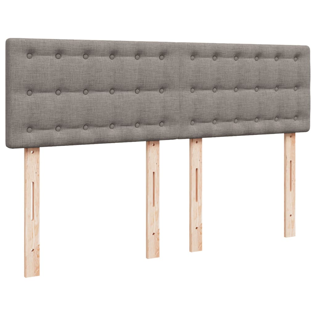 Sommier à lattes de lit avec matelas Taupe 140x190 cm Tissu - XIOS