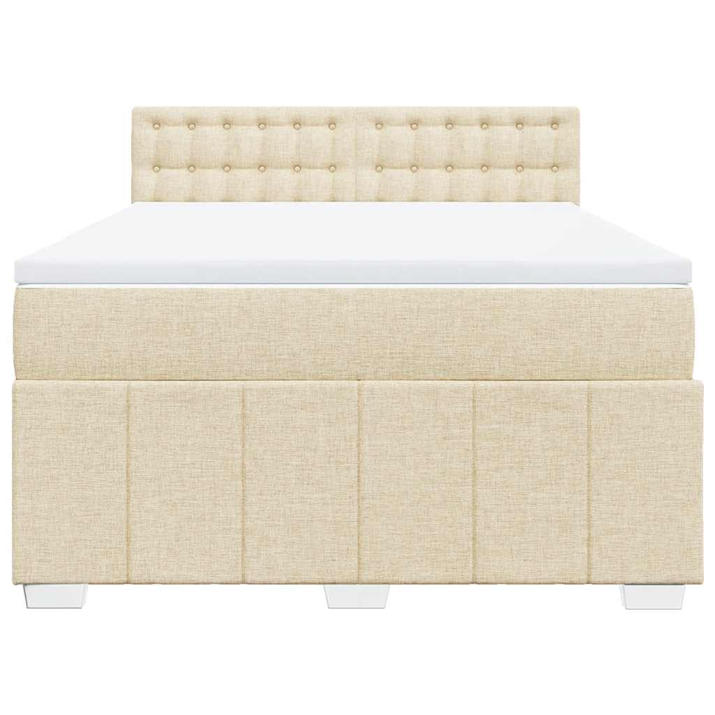 Sommier à lattes de lit avec matelas Crème 140x190 cm Tissu - XIOS