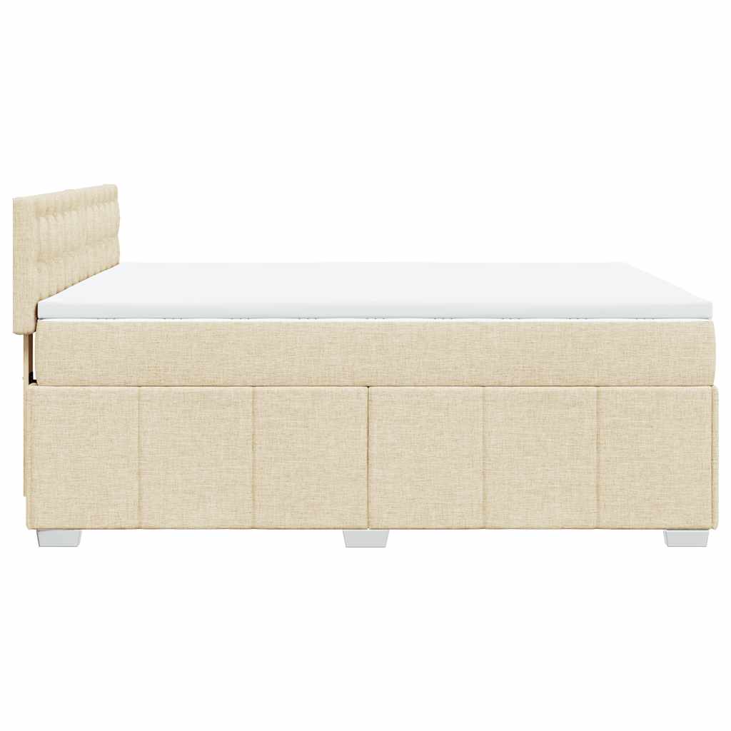 Sommier à lattes de lit avec matelas Crème 140x190 cm Tissu - XIOS