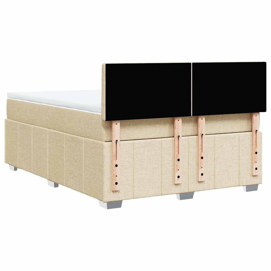 Sommier à lattes de lit avec matelas Crème 140x190 cm Tissu - XIOS